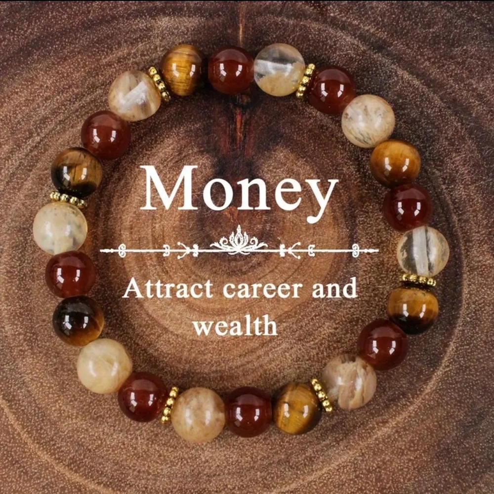 Brown and Red Beaded Bracelet